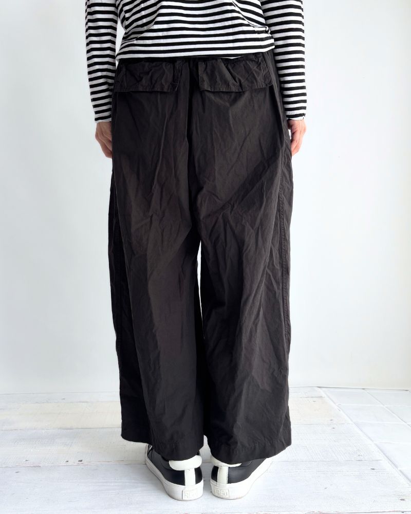 コットンシルクパンツ Black