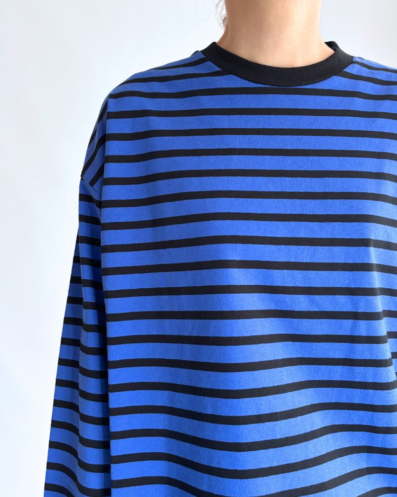 taco cotton ボーダーL/S RoyalNavy/Black