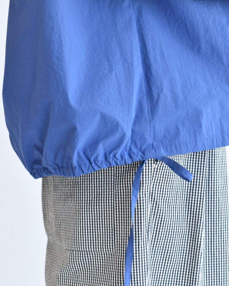TENDER-W バックギャザーフレンチスリーブブラウス Blue