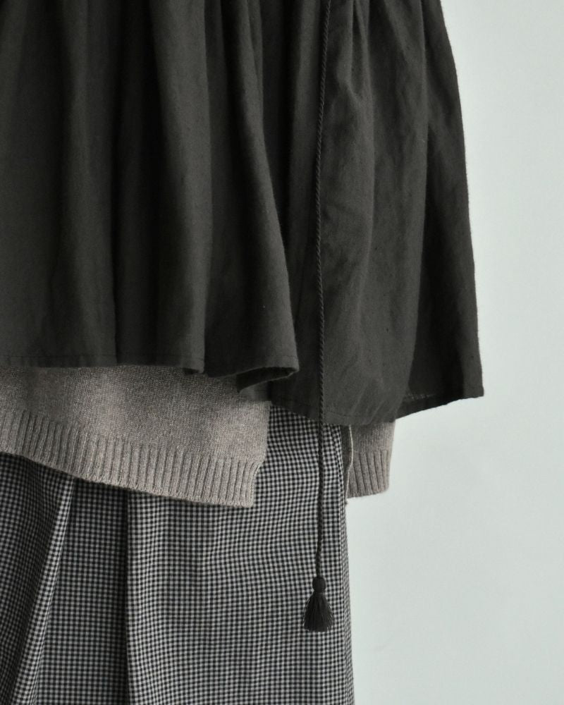TWILL COTTON KHADI PLAIN FRILL CACHE COEUR Charcoal