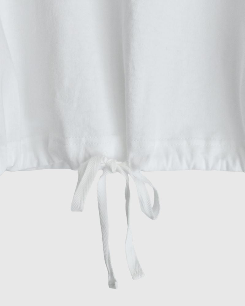 ハーフスリーブ ドロストTシャツ White