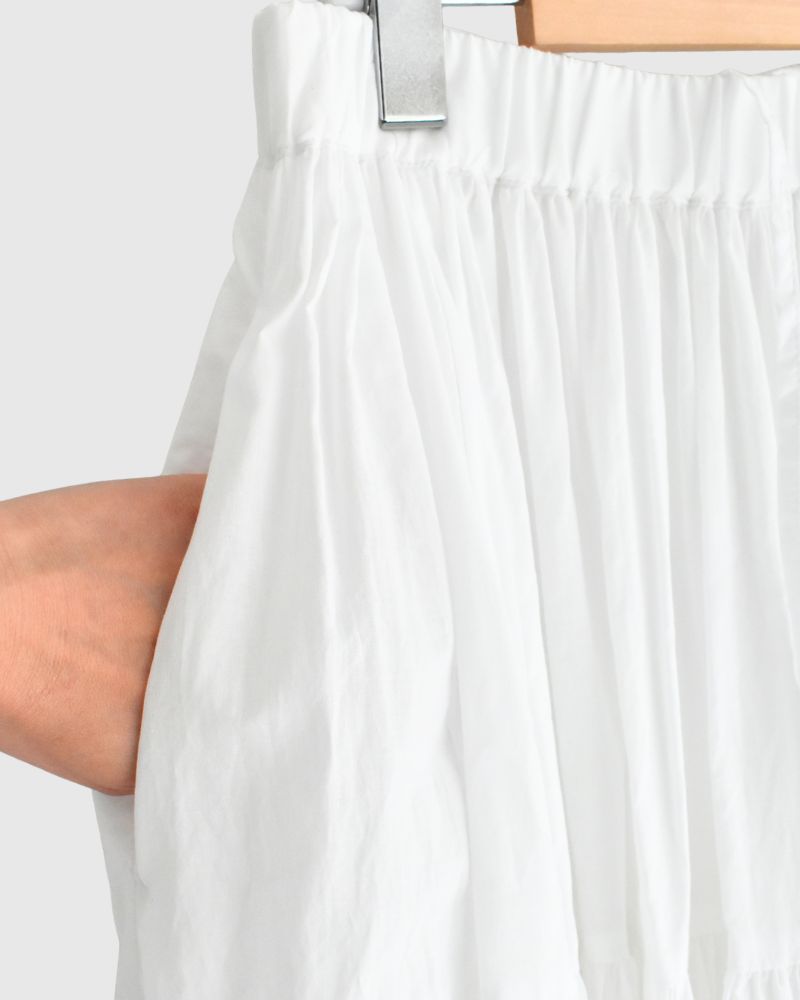 ティアードギャザースカート（COTTON） White