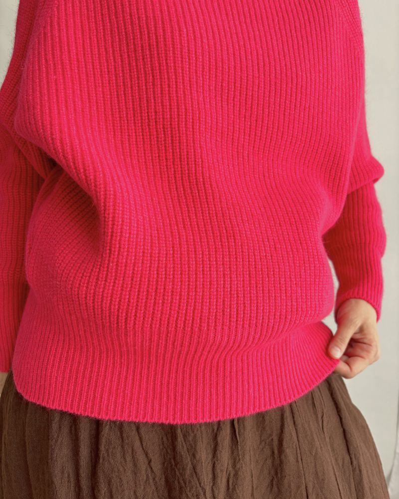 JAPAN RIDGE KNITTING PULLOVER Pink