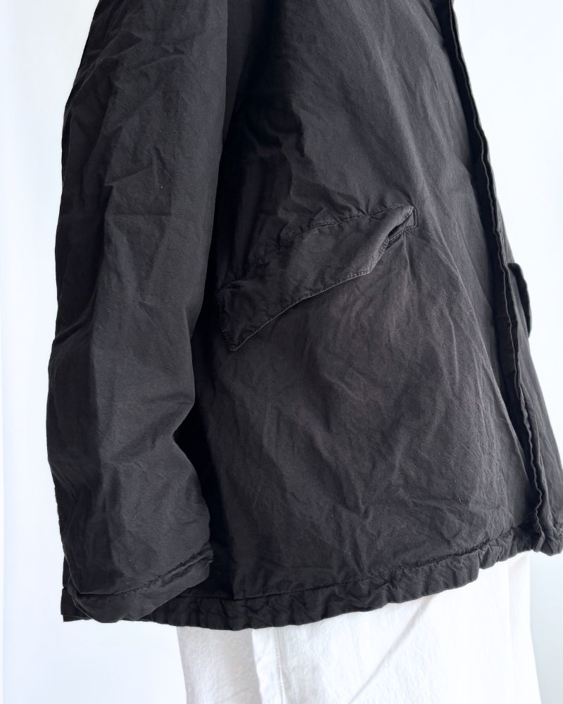 ガーメントダイショートコート Black