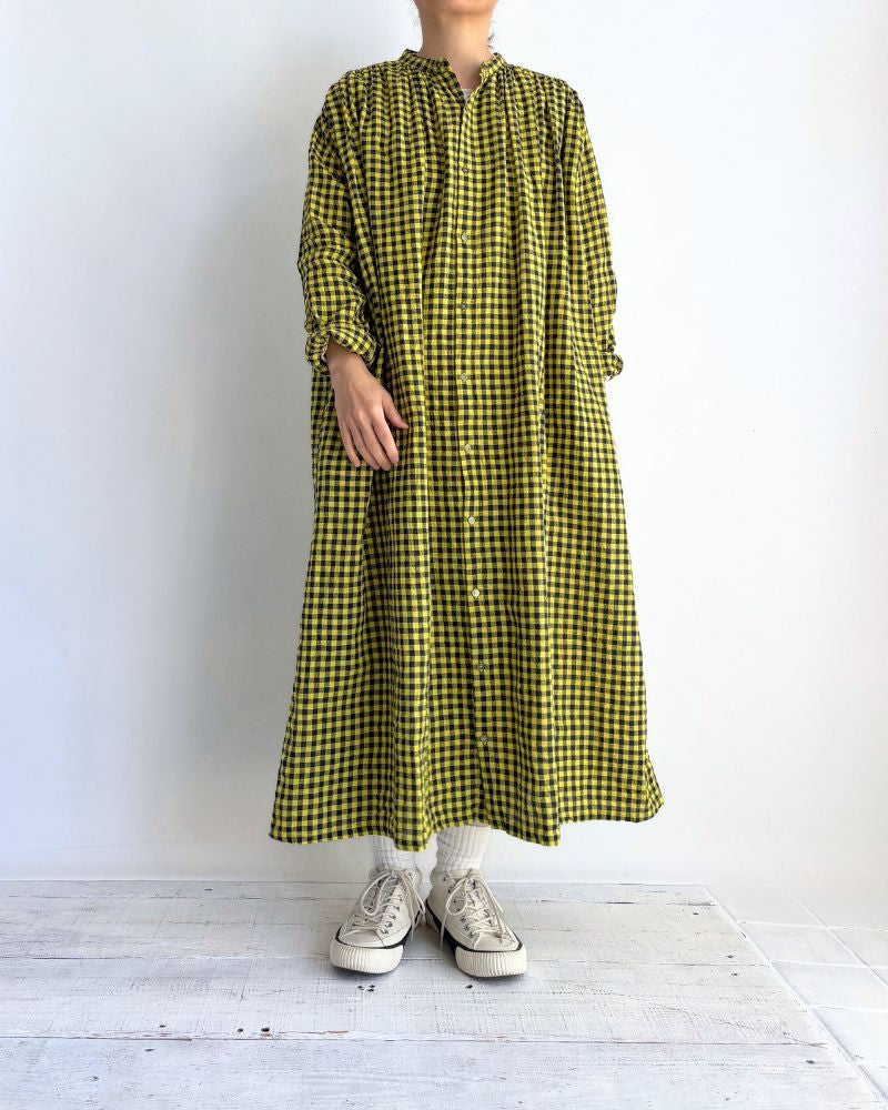 ギンガムチェック ドレス Yellow