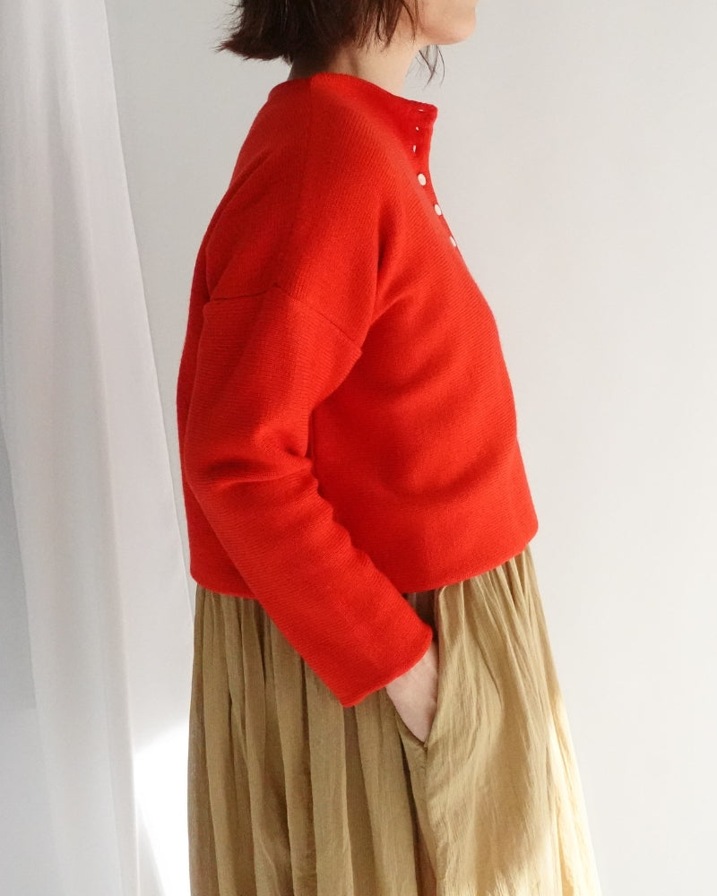 ボトルネックボイルニット Red