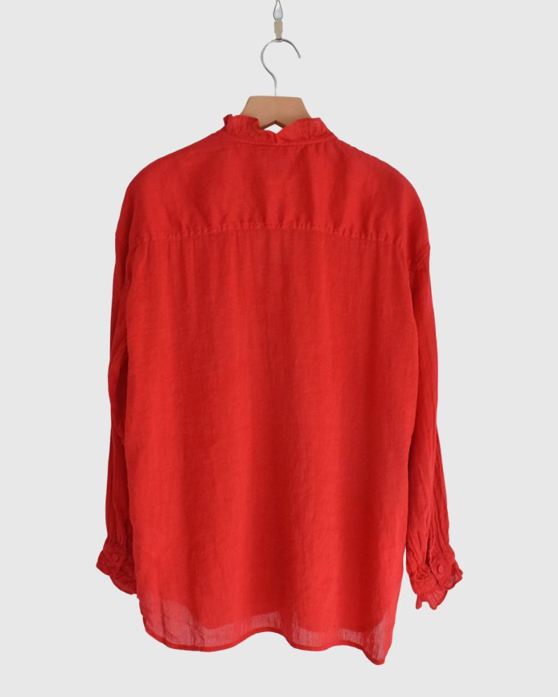 FRILL COLLAR SHIRTS DeepRed