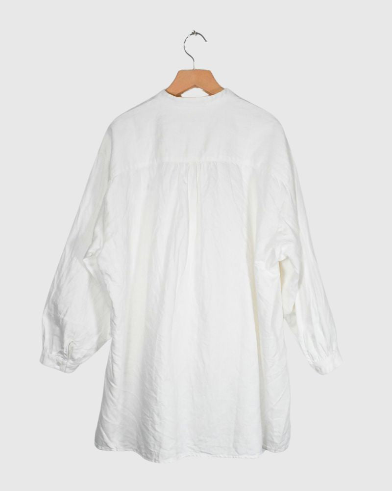 ANTIQUE PIN TUCK PULL SHIRT WhiteDenim