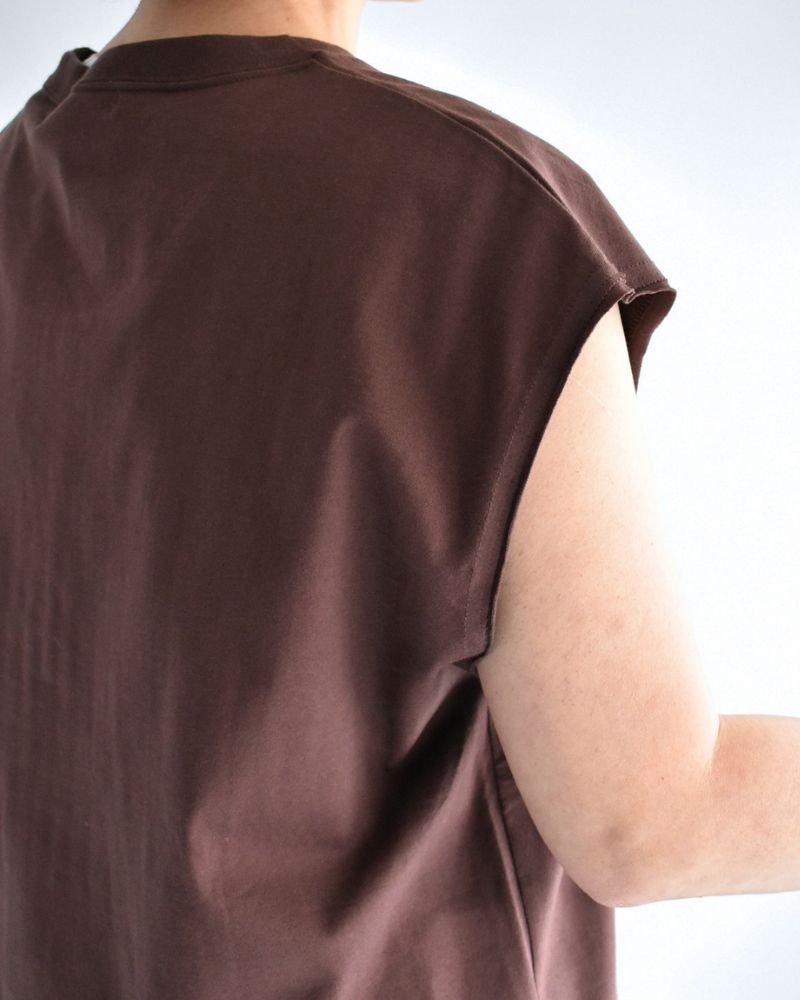 CALM フレンチスリーブTシャツ Brown