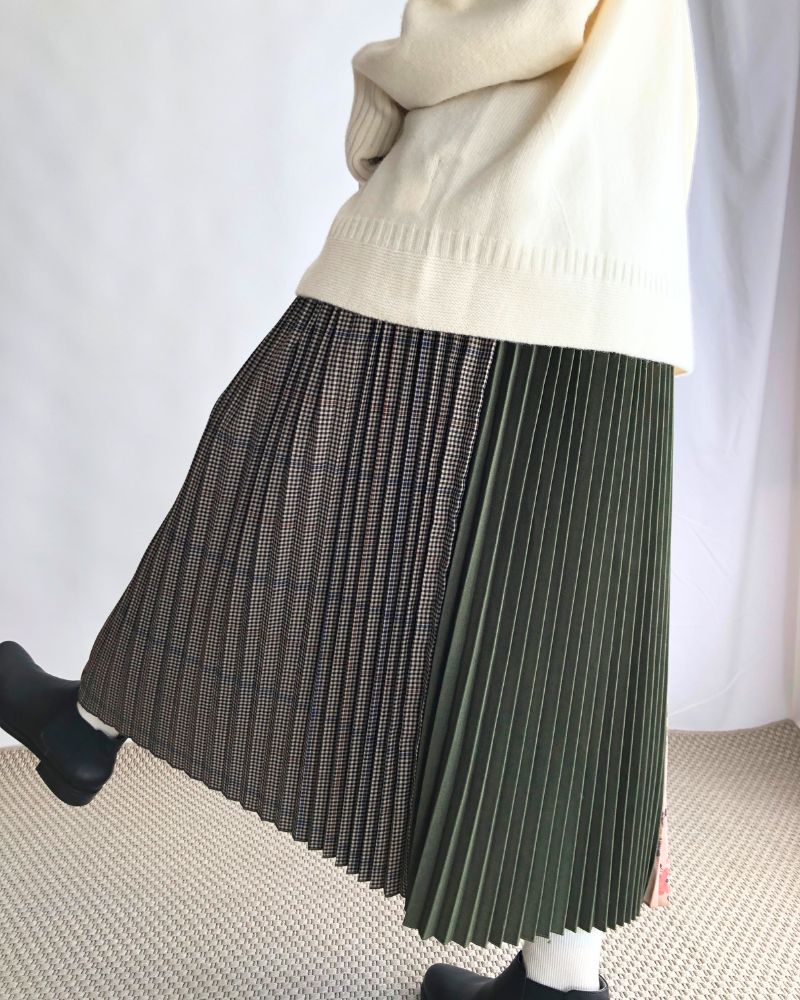 【sale】ツイルストレッチプリーツSK Khaki　02