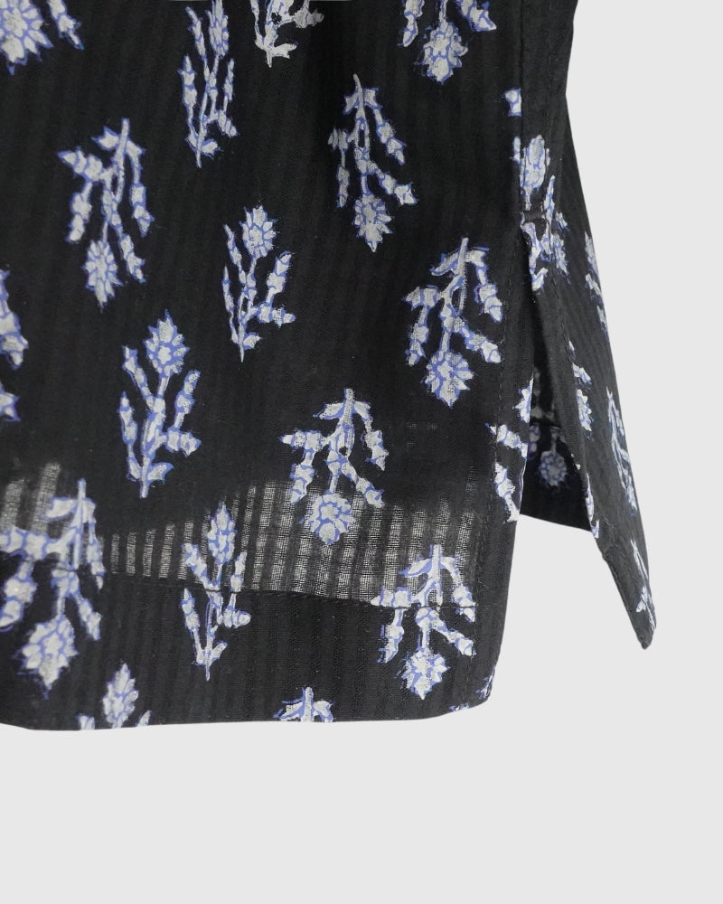 FRILL COLLAR SHIRT WITH MINI PINTUCK Black
