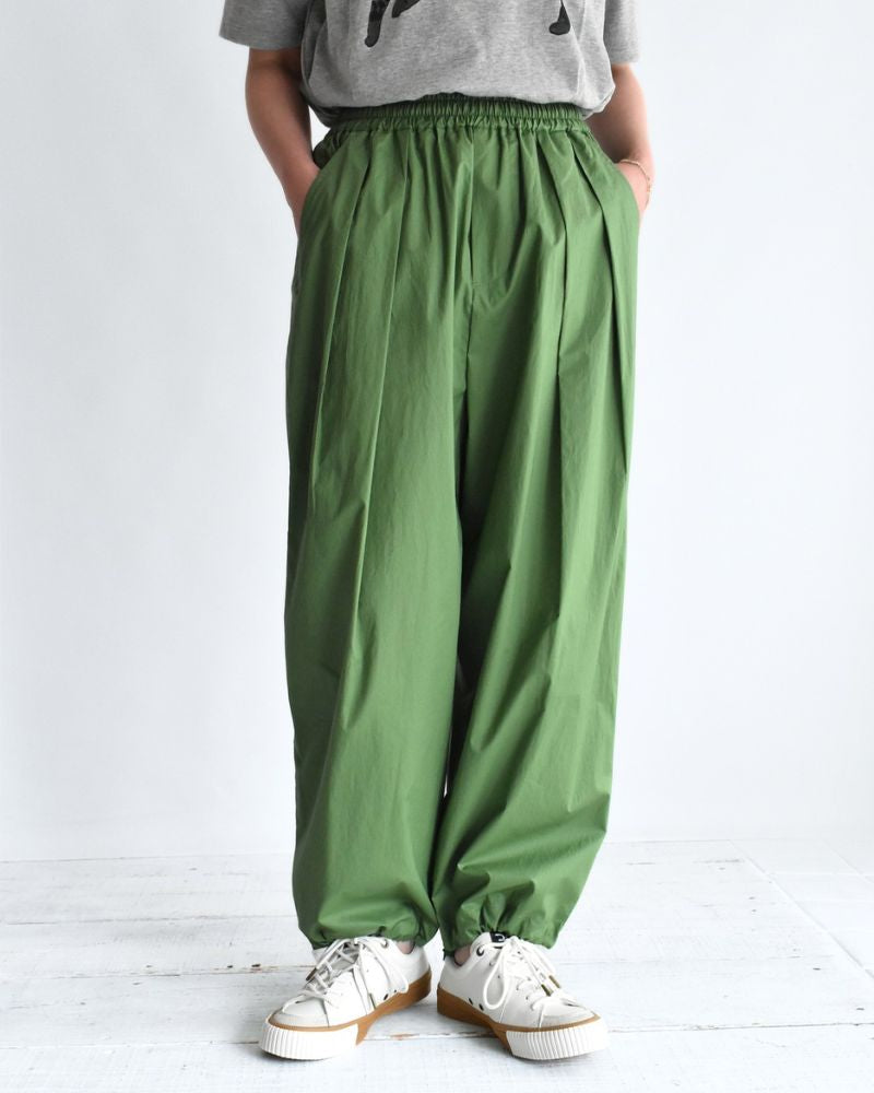 HAKAMA-POPLIN タックイージーパンツ Green