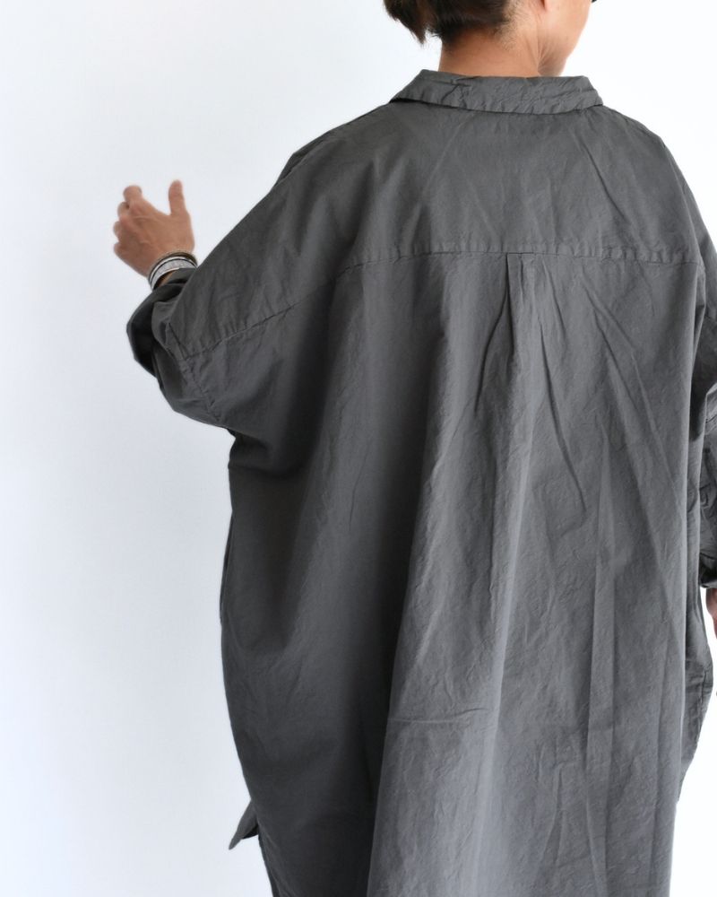 シュリンクオープンカラーシャツ Gray