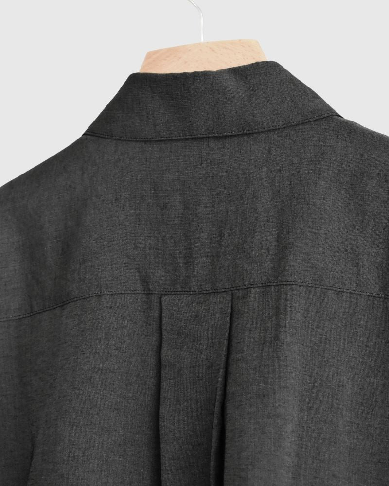 DORIS-SILK フリルブラウス Black