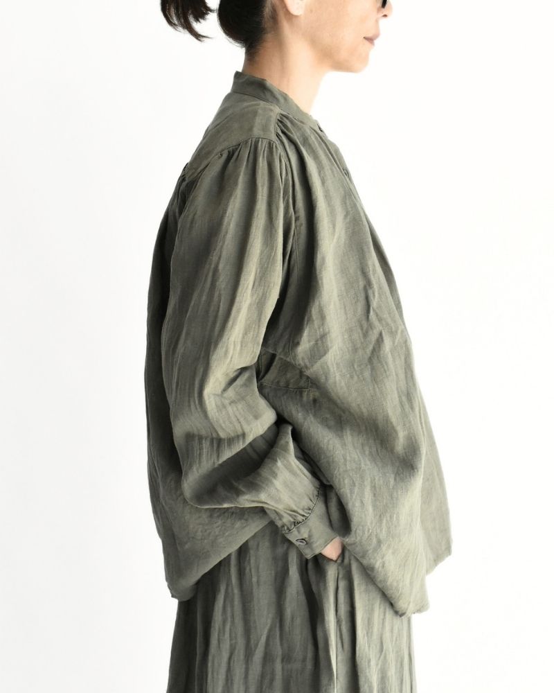 フレンチリネン シャツ Khaki