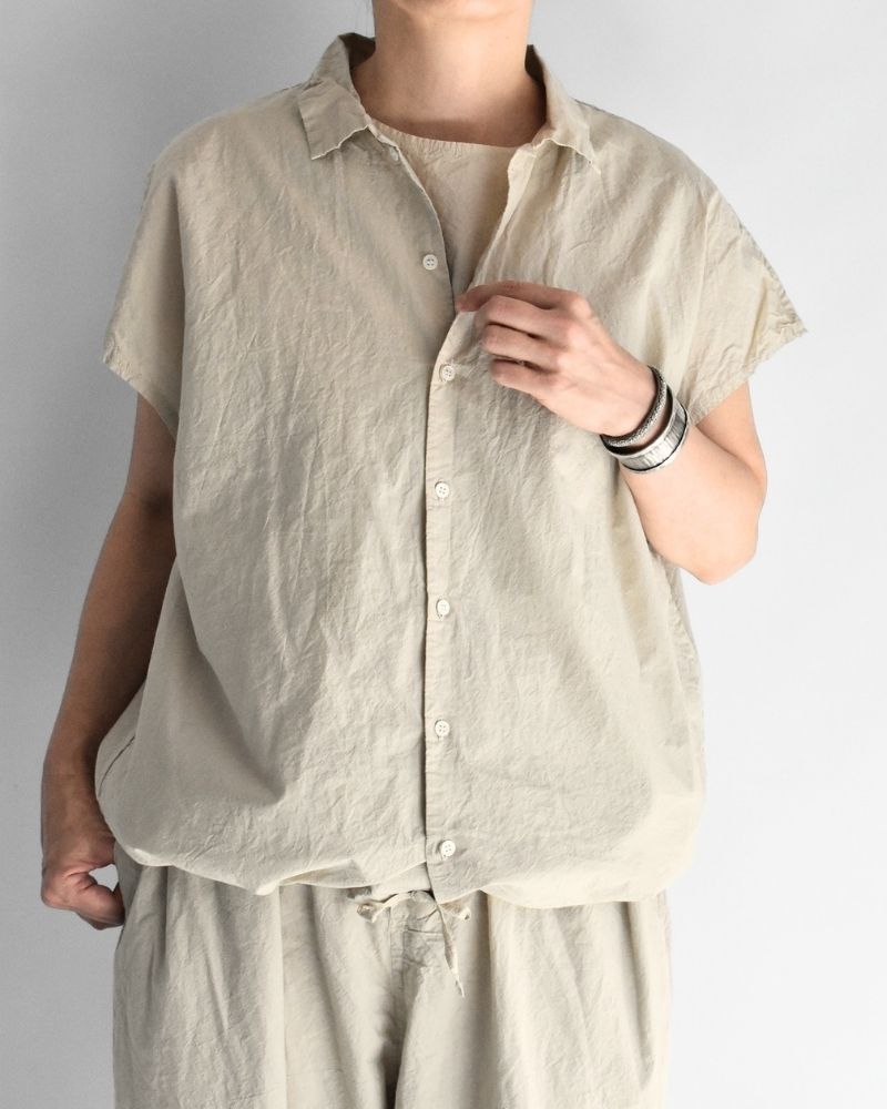 シュリンクフレンチスリーブシャツ Beige