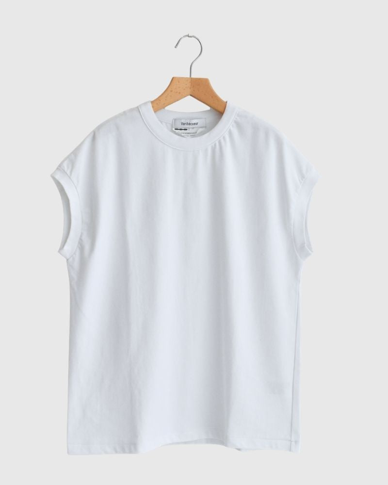 強撚天竺ドロップショルダーTee White