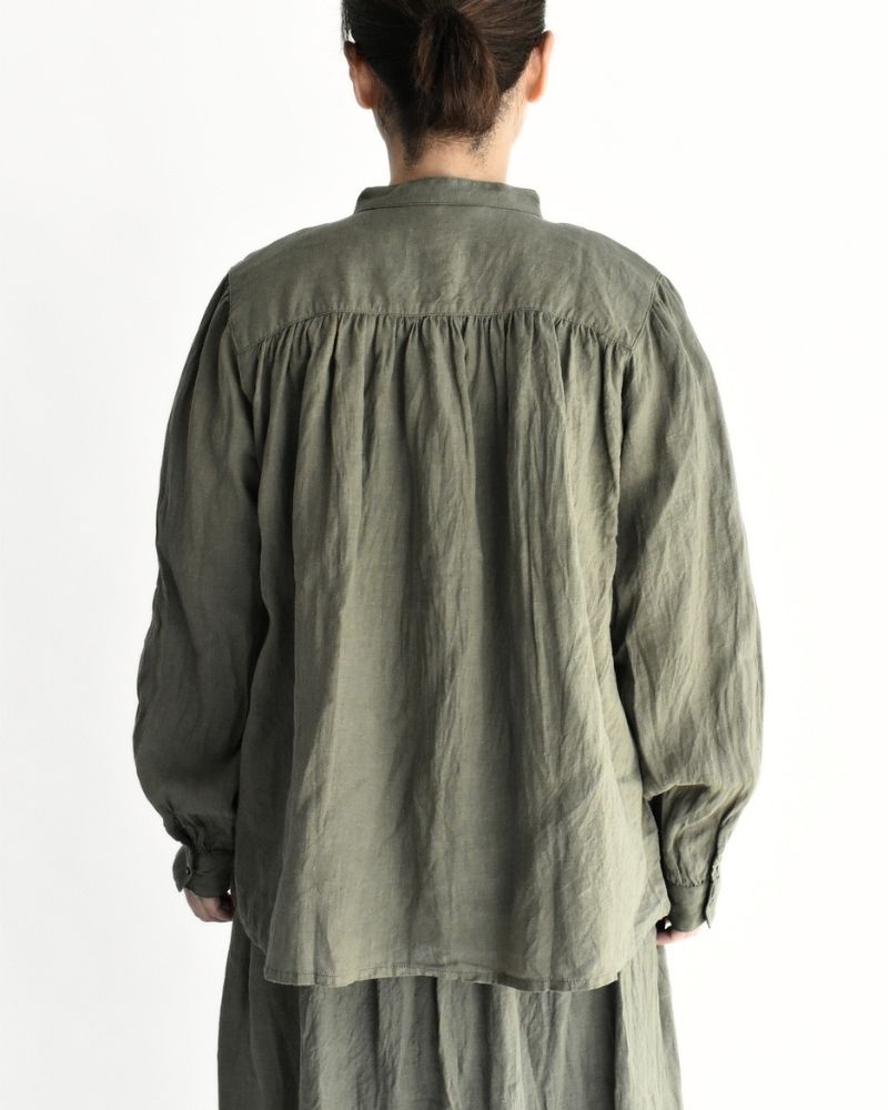 フレンチリネン シャツ Khaki