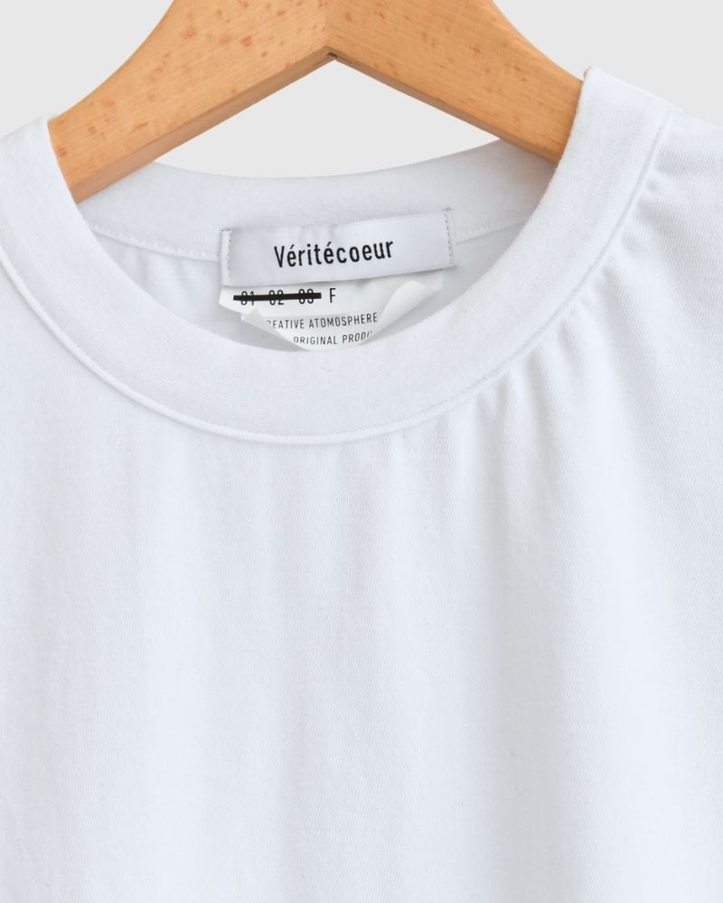 強撚天竺ドロップショルダーTee White