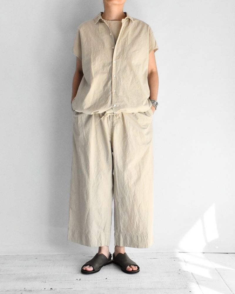 シュリンクフレンチスリーブシャツ Beige