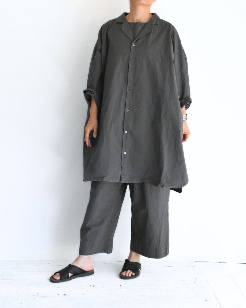シュリンクオープンカラーシャツ Gray
