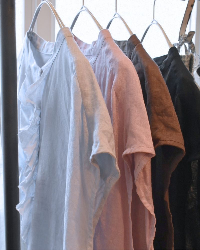 【予約】S/S R360 LINEN FRILL NO SLEEVE BLOUSE（4月中旬 – 4月末）