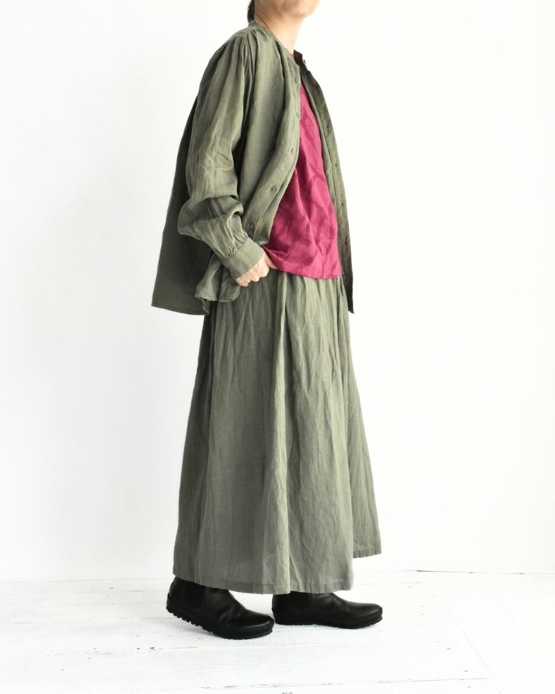 フレンチリネン シャツ Khaki