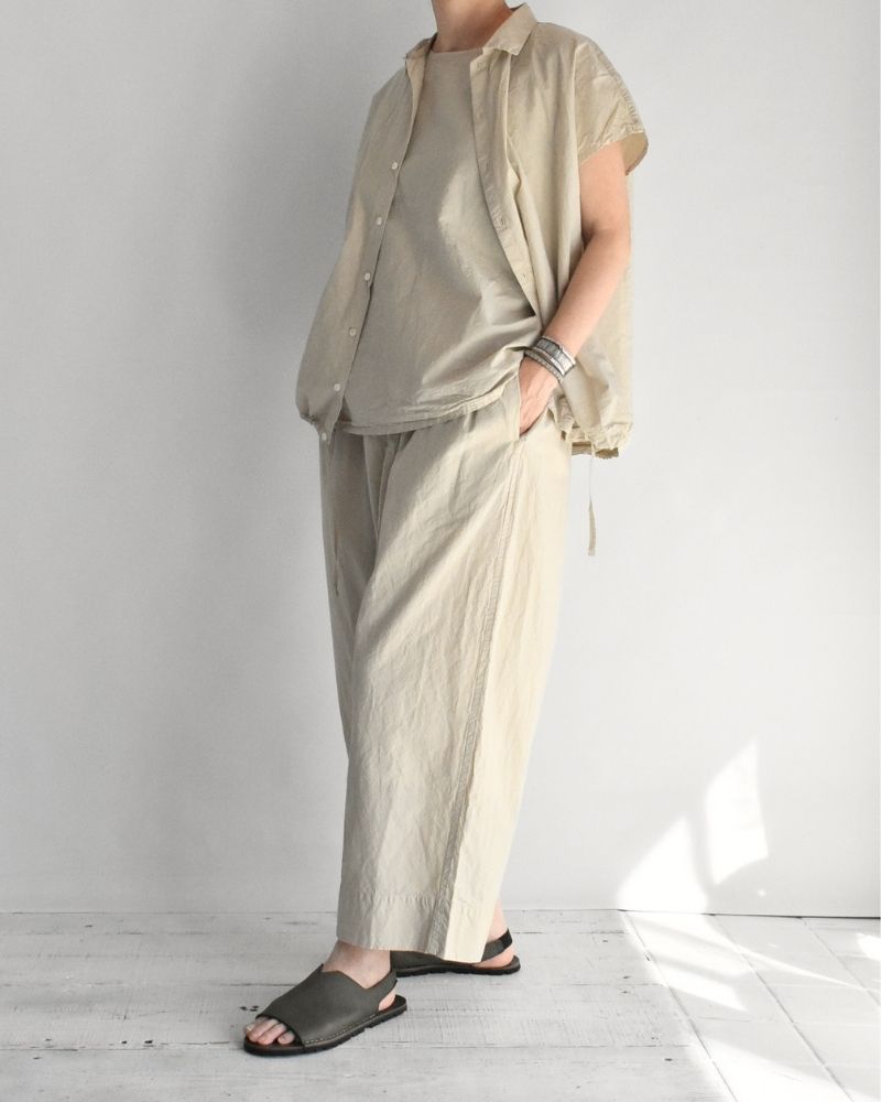 シュリンクフレンチスリーブシャツ Beige