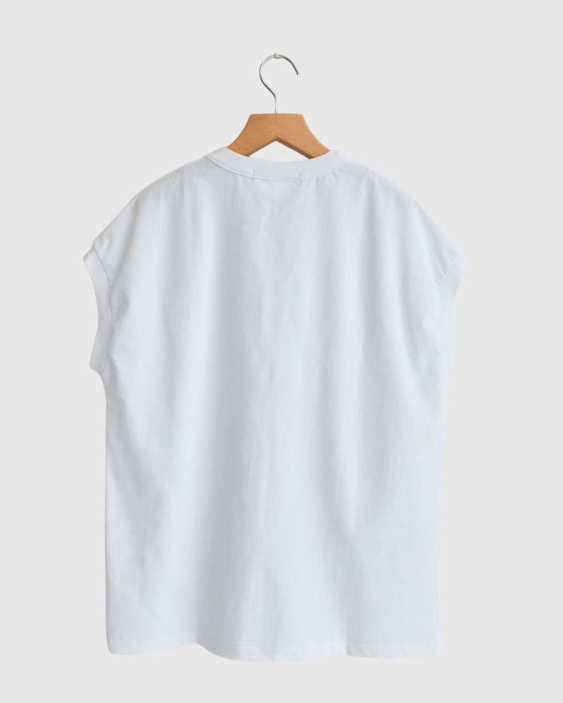 強撚天竺ドロップショルダーTee White