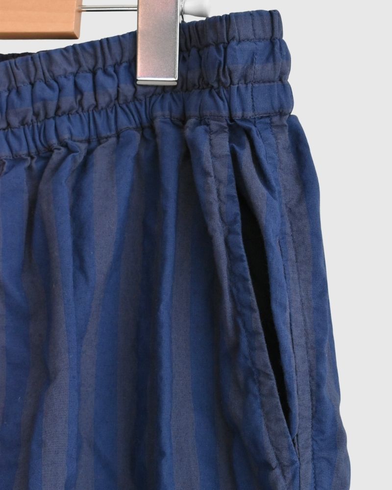 POPLIN WIDE STRIPE (OVERDYE) EASY PANTS PurpleNavy