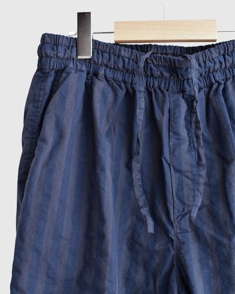 POPLIN WIDE STRIPE (OVERDYE) EASY PANTS PurpleNavy