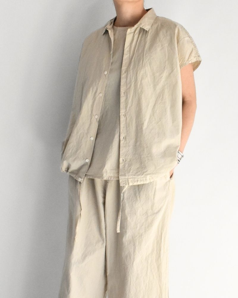 シュリンクフレンチスリーブシャツ Beige