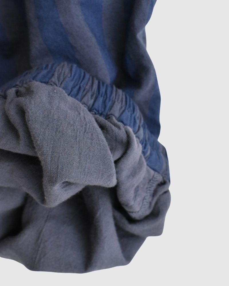 POPLIN WIDE STRIPE (OVERDYE) EASY PANTS PurpleNavy