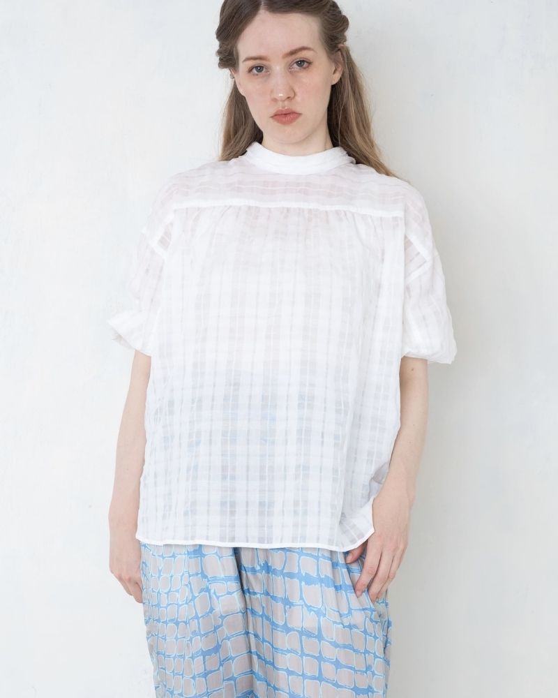 【予約】S/S TT187 前後で着れる シアチェックシャツ（4月）