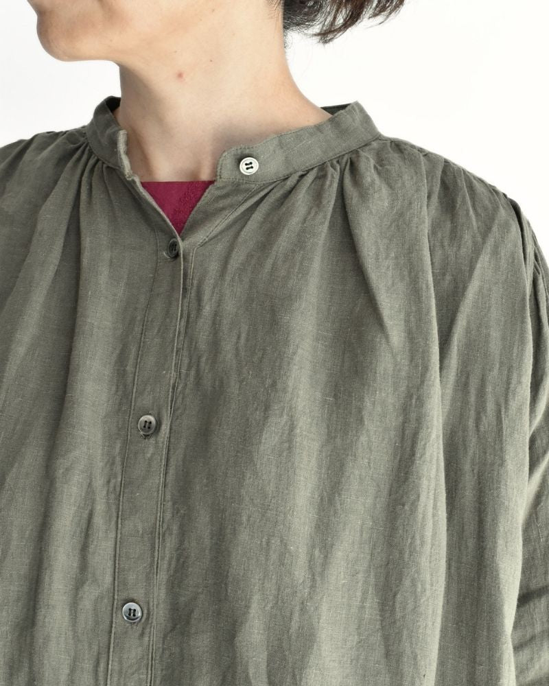 フレンチリネン ドレス Khaki