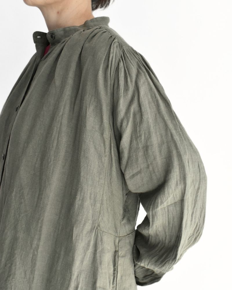 フレンチリネン ドレス Khaki