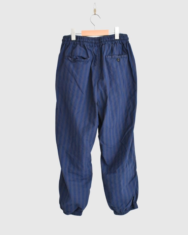 POPLIN WIDE STRIPE (OVERDYE) EASY PANTS PurpleNavy
