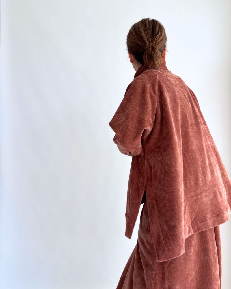 ハイネックフレアデザイントップス'BONI' Teracotta