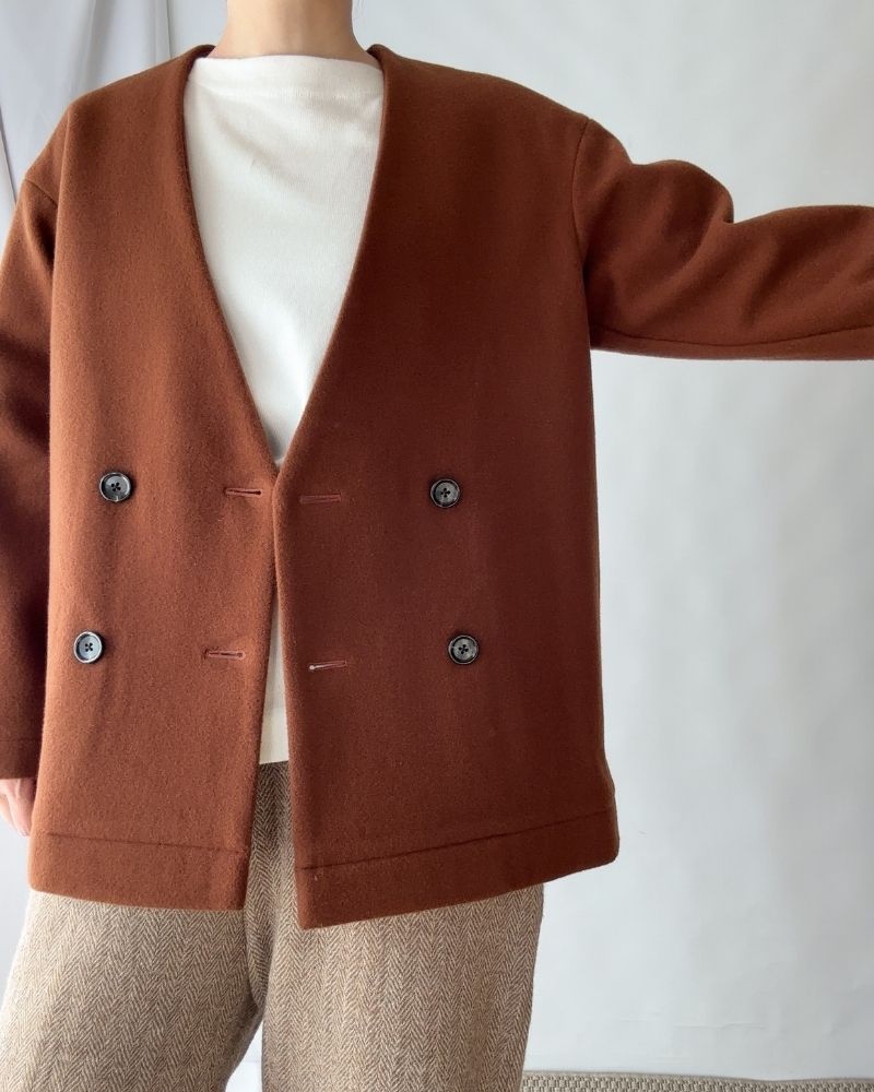 【sale】MY JACKET ダブルボタンジャケット Brown