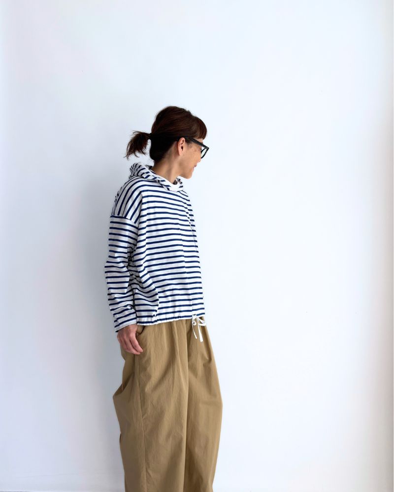ドローストリング フーディプルオーバー Blue/White