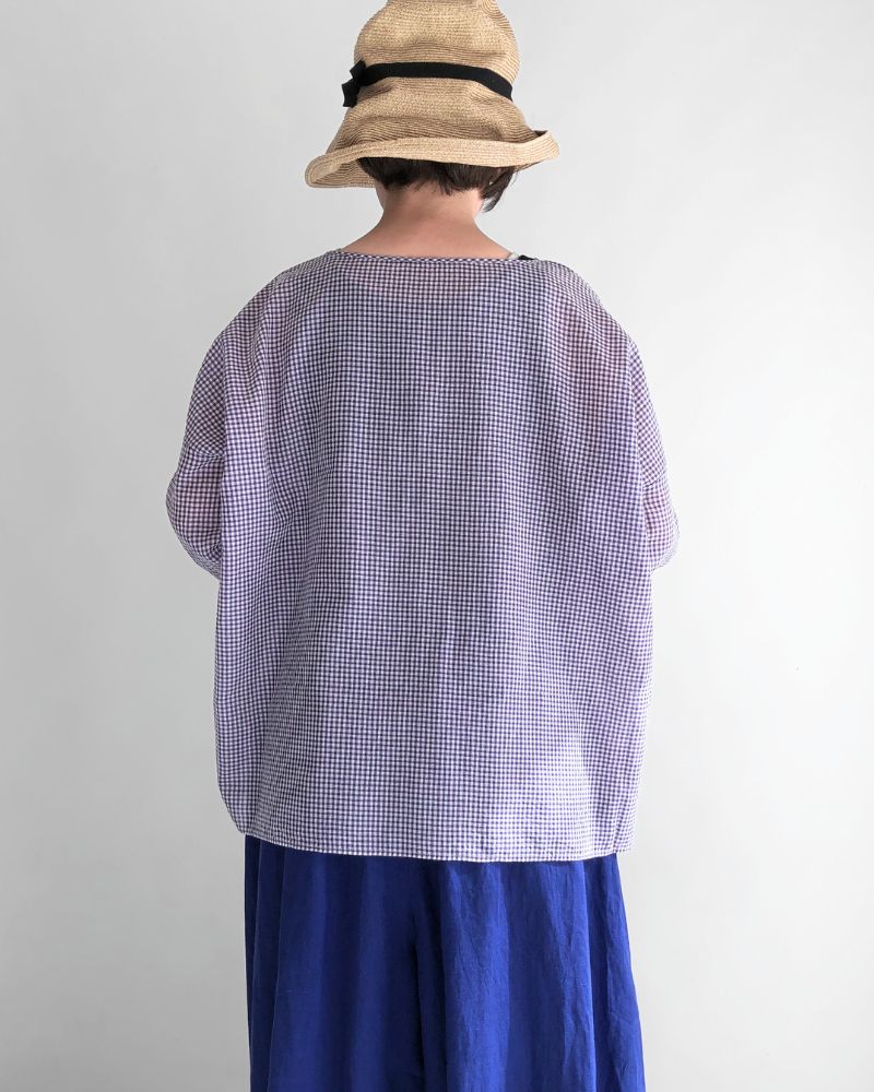 DROP SHOULDER SMOCK OffWhite/Purple