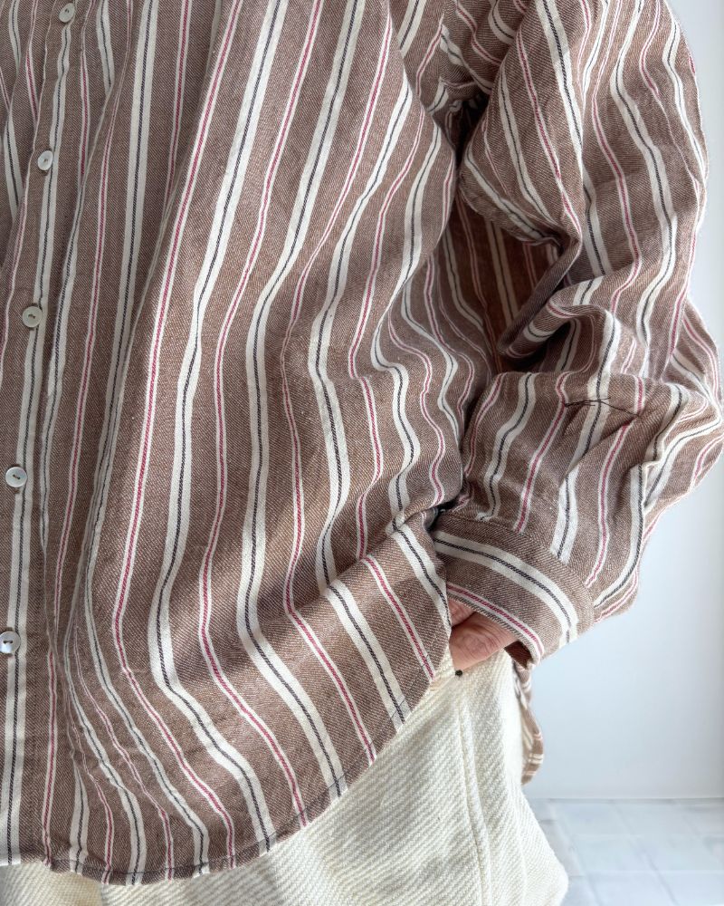 ベンガルストライプシャツ Brown