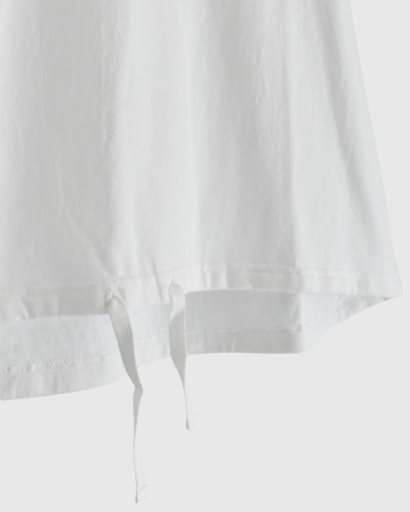 ノースリーブ ドロストTシャツ White