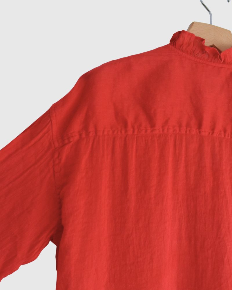 FRILL COLLAR SHIRTS DeepRed