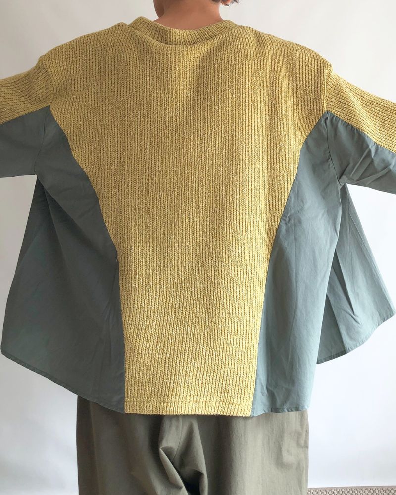 KNIT COMBI TOPS 'ORIAN' Yellow