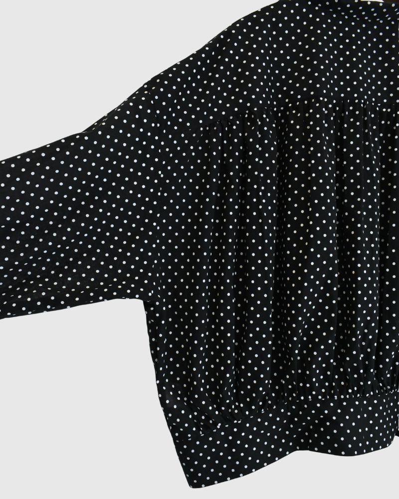 ドットギャザーブラウス SumikuroDot