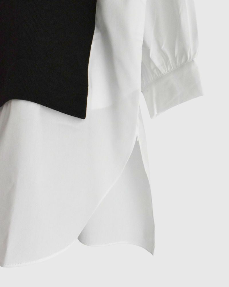 ニットコンビトップス 'JOHA' Black