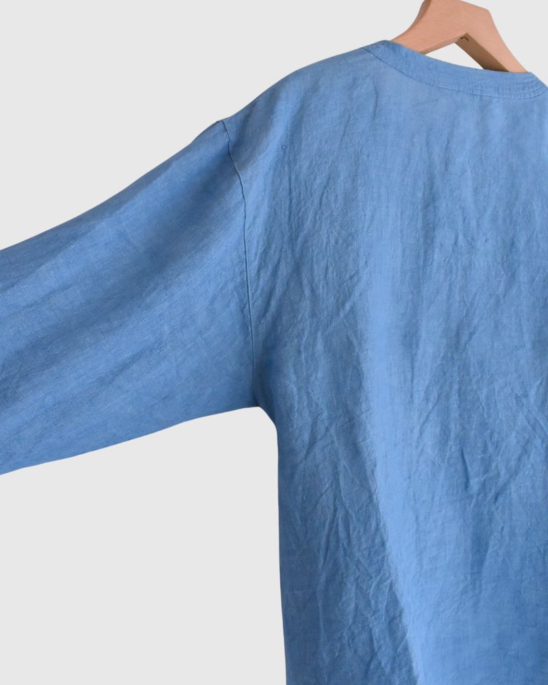 インディゴリネン カシュクールシャツ LightBlue