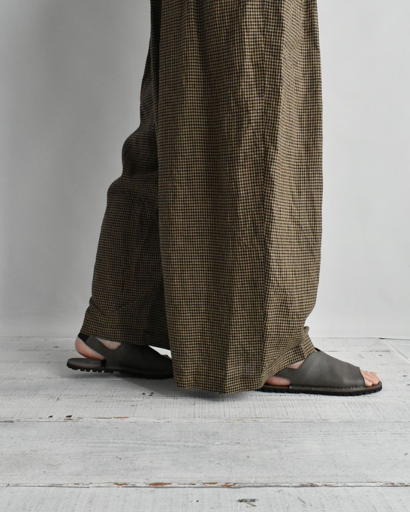 ワイドコクーン ギャザーパンツ Camel/Black