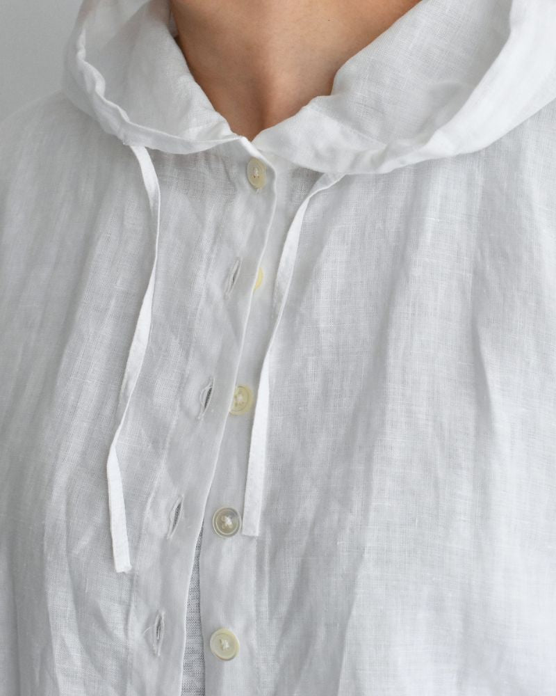 フーディシャツ（LINEN） White